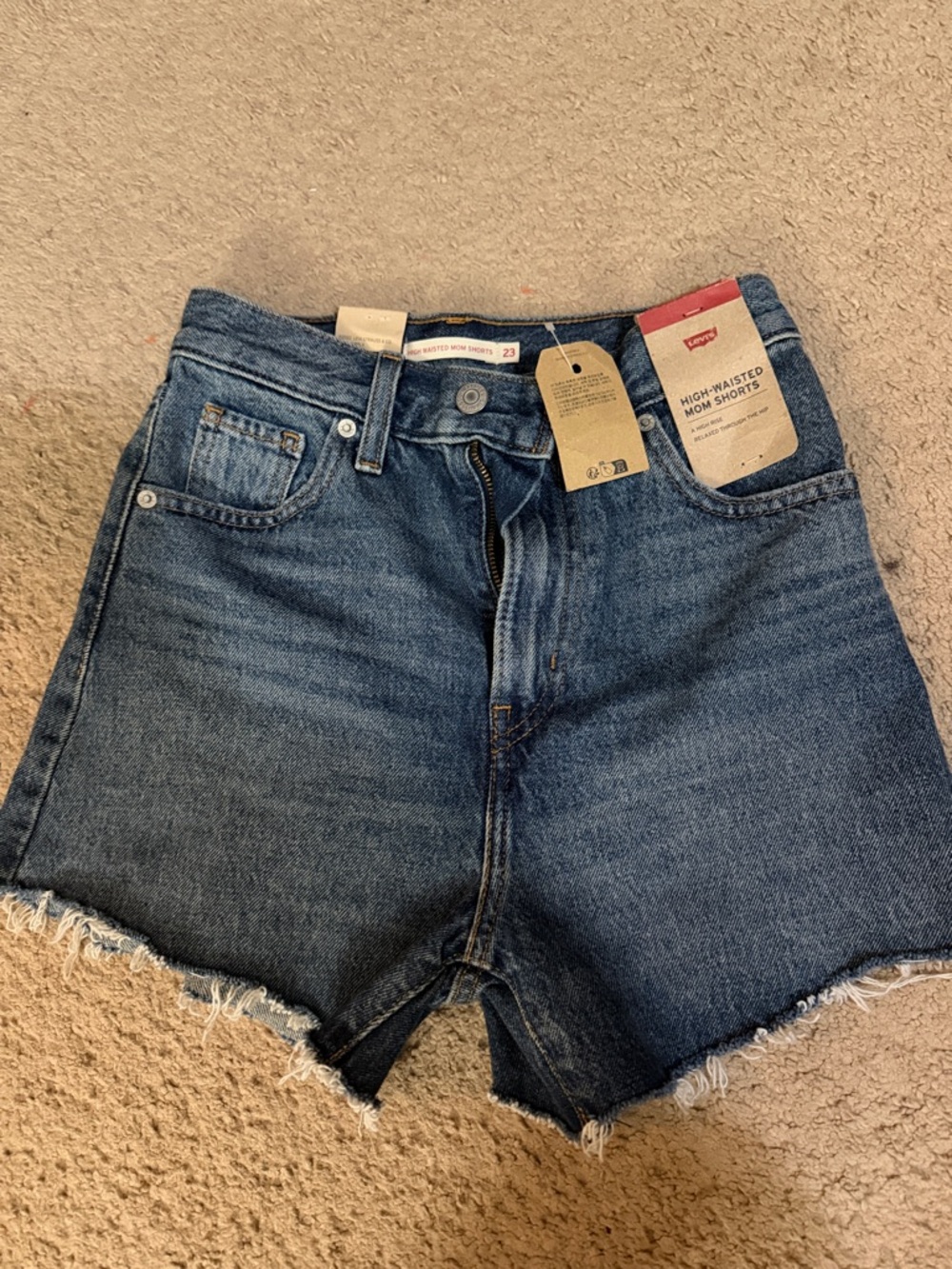 Levi's Blue High-Waisted Mom Shorts